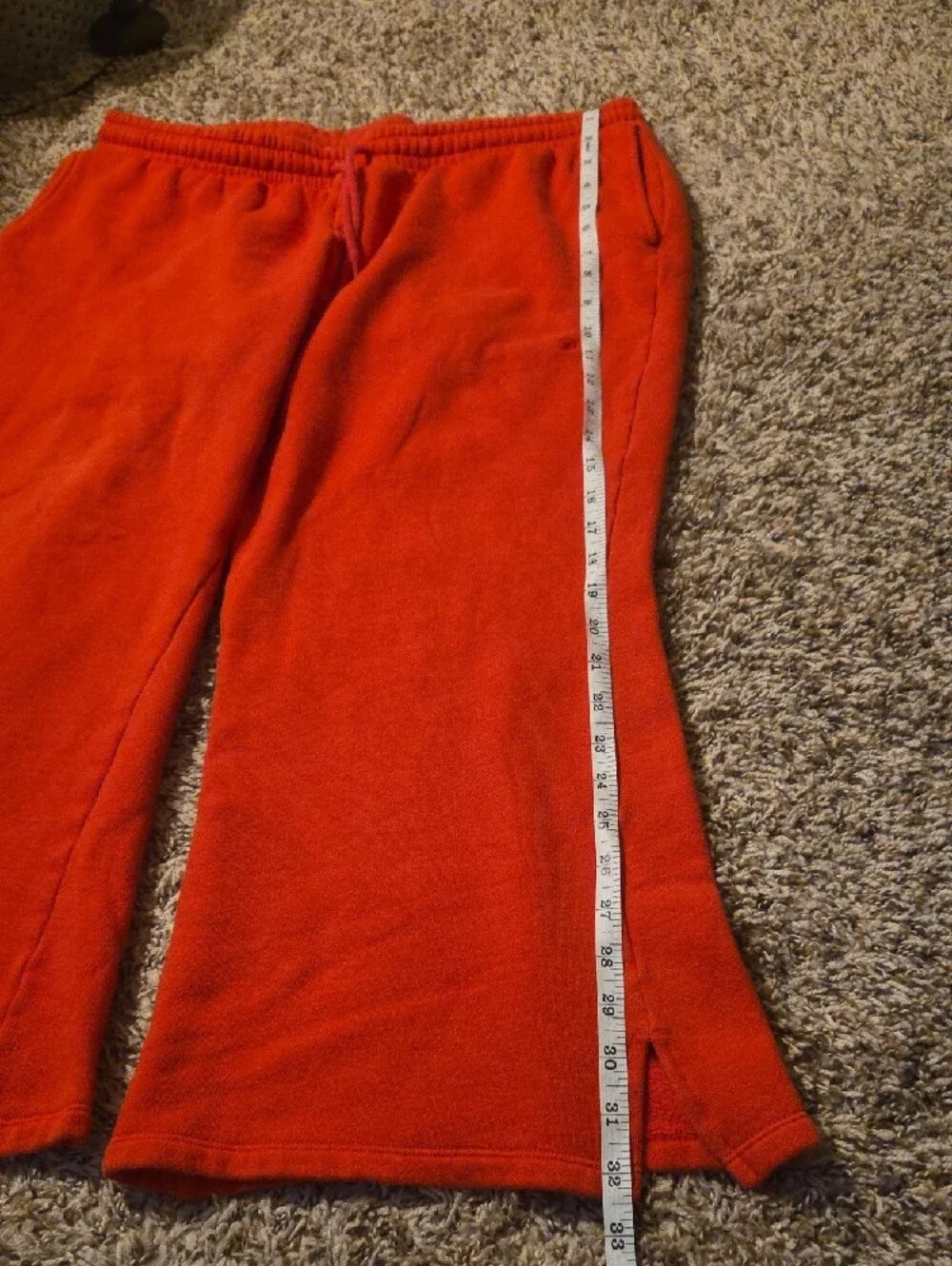 PINK Victoria's Secret Bright Red Set- Hoodie And Sweatpants Size Large Short